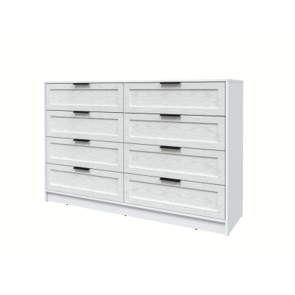 Kомод Тренд КТ-К157 (Белый платинум ЛДСП/ Дуб полярный ЛМДФ) Ш1565 В1020 Г451